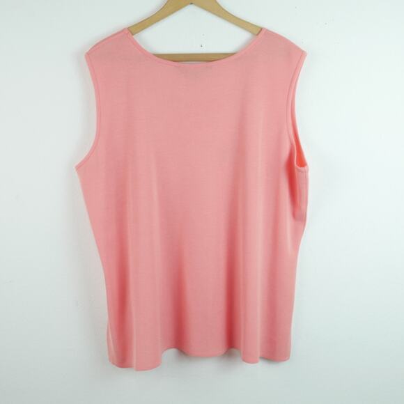 Ming Wang 2X Shell Top Sleeveless Knit Pink Spring Career Classic Staple Blouse - Picture 6 of 6